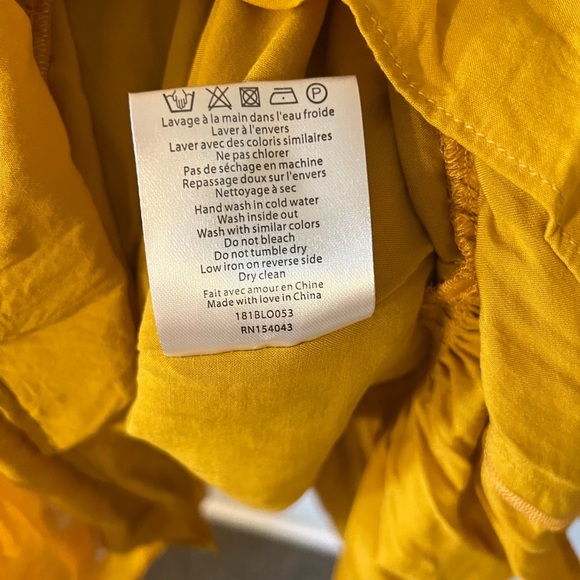 Sézane Anita Silk Blouse in Grands Fleurs Safran Mustard Yellow EU 38 (US 6) - Picture 10 of 13